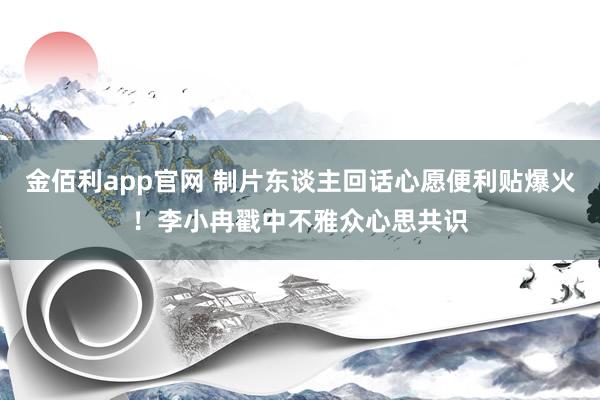 金佰利app官网 制片东谈主回话心愿便利贴爆火！李小冉戳中不雅众心思共识